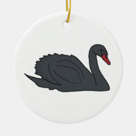 Ornamento De Cerâmica Cisne Negro