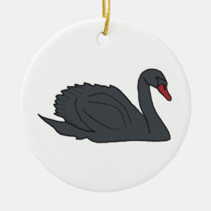 Ornamento De Cerâmica Cisne Negro