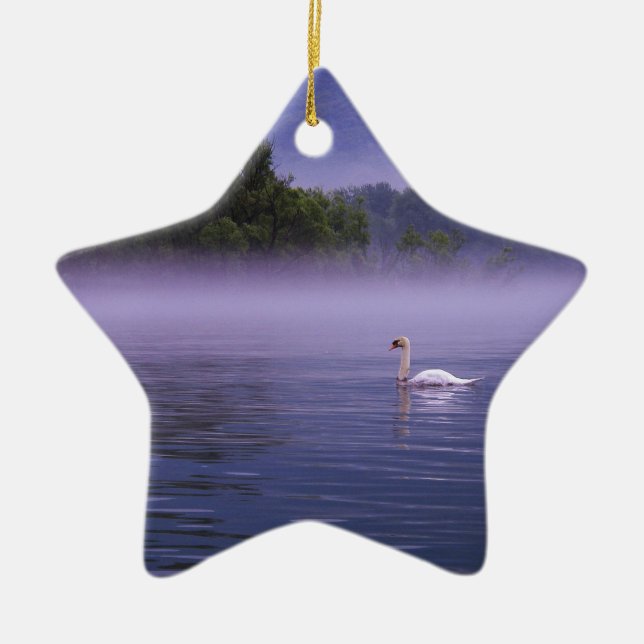 Ornamento De Cerâmica Cisne no lago (Frente)