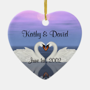 Ornamento De Cerâmica Cisnes do casamento