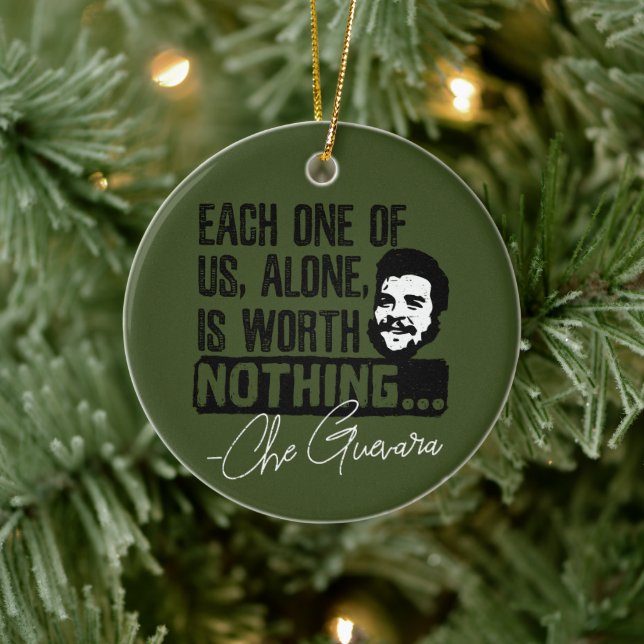 Ornamento De Cerâmica Citação de Che Guevara - Cada um não vale nada (Árvore)