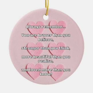 Ornamento De Cerâmica Citação de Encorajamento Positivo da Bravery Empat