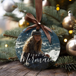 Ornamento De Cerâmica Citação de Soul Mermaid   Feriado Personalizado 