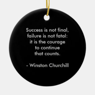 Ornamento De Cerâmica Citação de Winston Churchill; Sucesso