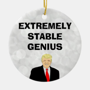 Ornamento De Cerâmica Citação do Genius Funny Donald Trump Extremament
