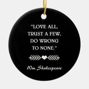 ORNAMENTO DE CERÂMICA CITAÇÃO DO SHAKESPEARE