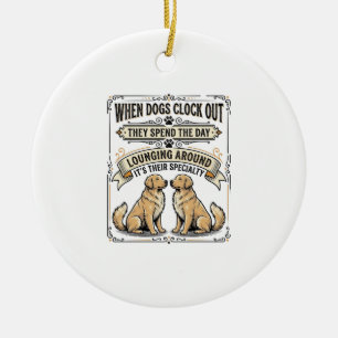 Ornamento De Cerâmica Citação Engraçada de Cachorro Gravura Vintage Pups