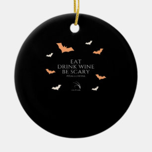 Ornamento De Cerâmica Citação Hallowine Halloween Comer Beber