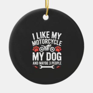 Ornamento De Cerâmica Citação Sarcástica de Cachorro de Motocicleta Humo