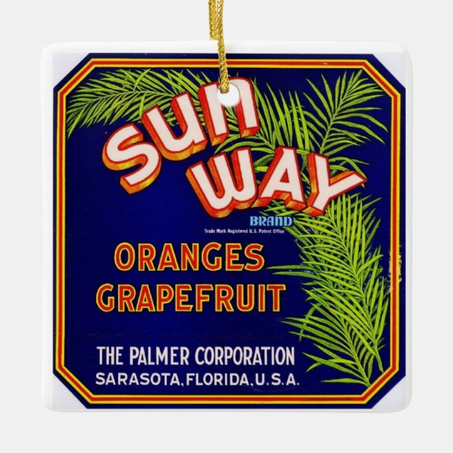 Ornamento De Cerâmica Citrus Christmas (Frente)