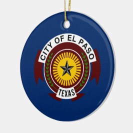 Ornamento De Cerâmica City Flag de El Paso (Texas)