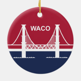 Ornamento De Cerâmica City Flag of Waco (Texas, EUA)