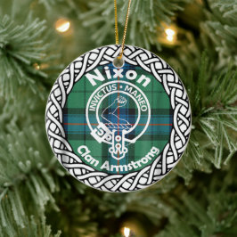 Ornamento De Cerâmica Clã escocês Nixon Tartan e Crest