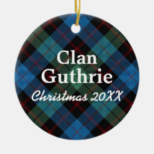 Ornamento De Cerâmica Clã Guthrie, Scottish Tartan