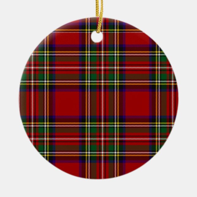 Ornamento De Cerâmica clã PixDezines stewart tartan (Frente)