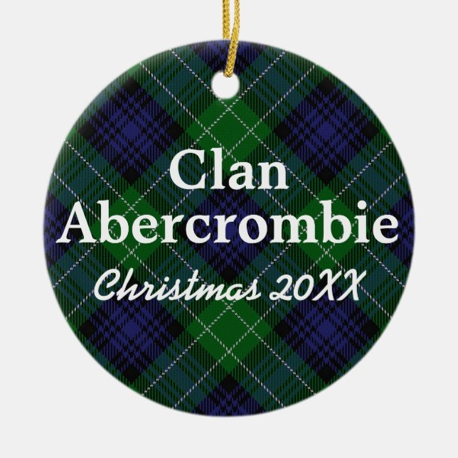 Ornamento De Cerâmica Clan Abercrombie Scottish Tartan (Frente)