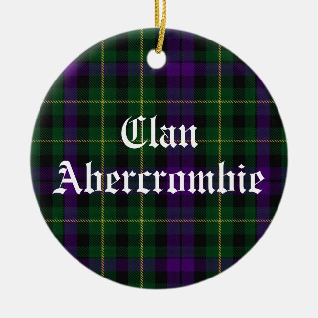 Ornamento De Cerâmica Clan Abercrombie Tartan (Frente)