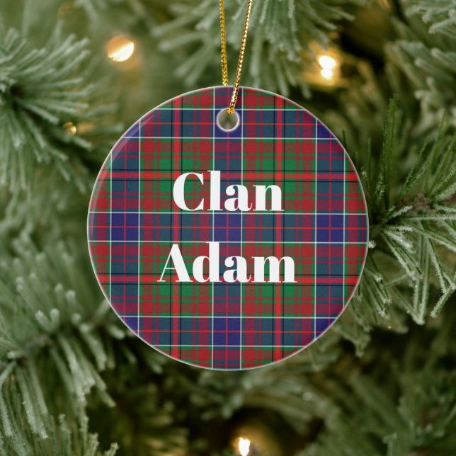 Ornamento De Cerâmica Clan Adam Antigo Tartan (Árvore)