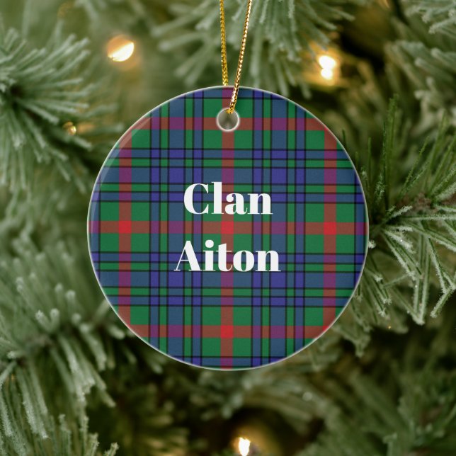 Ornamento De Cerâmica Clan Aiton Antigo Tartan (Árvore)
