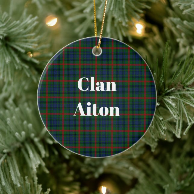 Ornamento De Cerâmica Clan Aiton Tartan (Árvore)