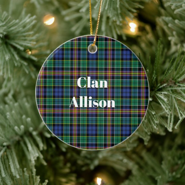 Ornamento De Cerâmica Clan Allison Tartan (Árvore)