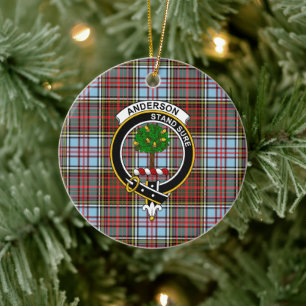 Ornamento De Cerâmica Clan Anderson Antigo Tartan e Crest