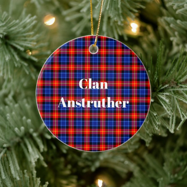 Ornamento De Cerâmica Clan Anstruther Tartan (Árvore)