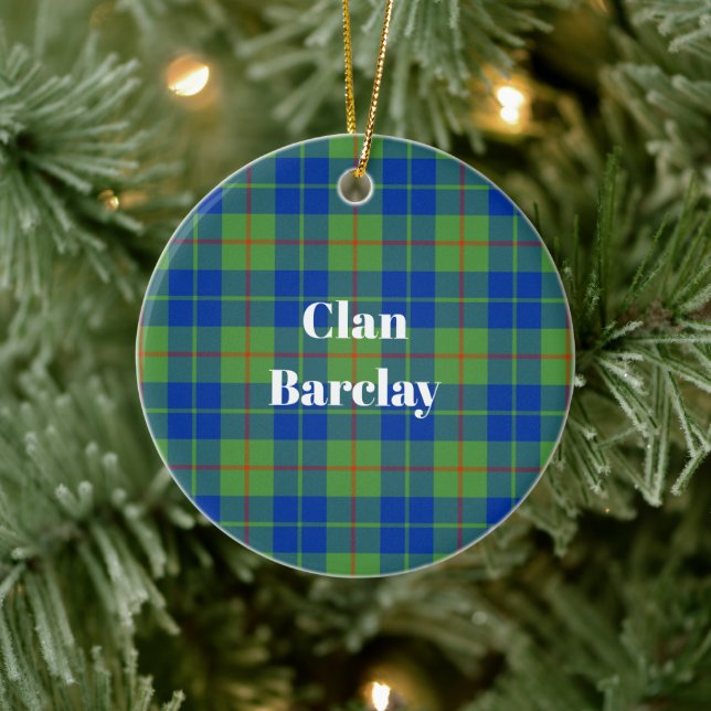 Ornamento De Cerâmica Clan Barclay Caça Tartan Antigo (Árvore)