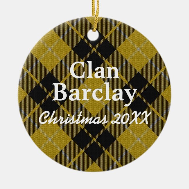 Ornamento De Cerâmica Clan Barclay Scottish Dress Tartan (Frente)