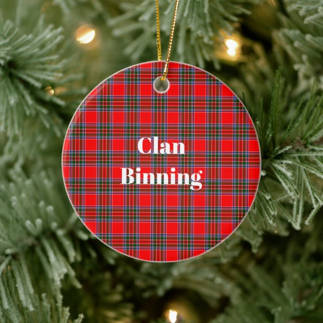 Ornamento De Cerâmica Clan Binning Tartan (Árvore)