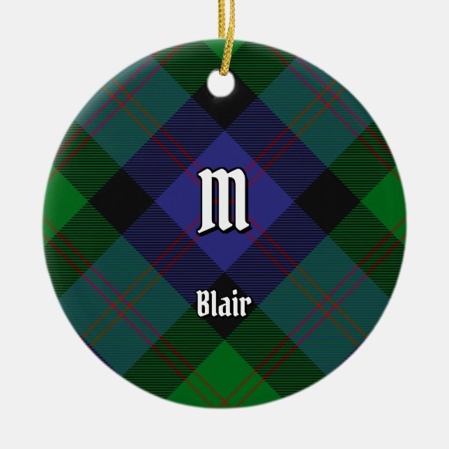 Ornamento De Cerâmica Clan Blair Tartan Cerâmica Ornament (Frente)