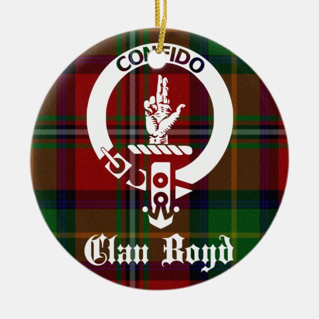 Ornamento De Cerâmica Clan Boyd Crest Tartan (Frente)