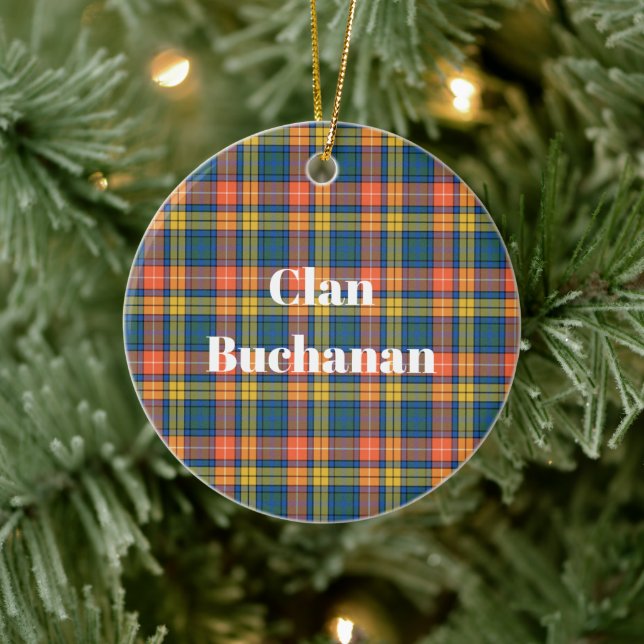 Ornamento De Cerâmica Clan Buchanan Ancient Tartan (Árvore)