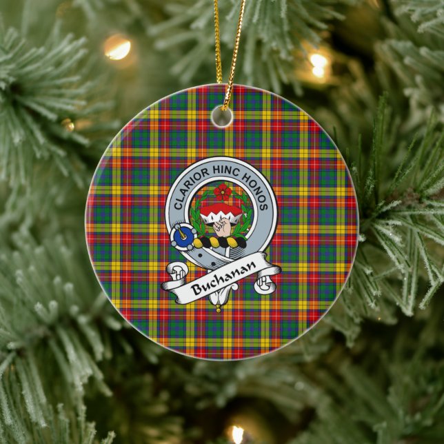 Ornamento De Cerâmica Clan Buchanan Crachá Tartan Xadrez (Árvore)