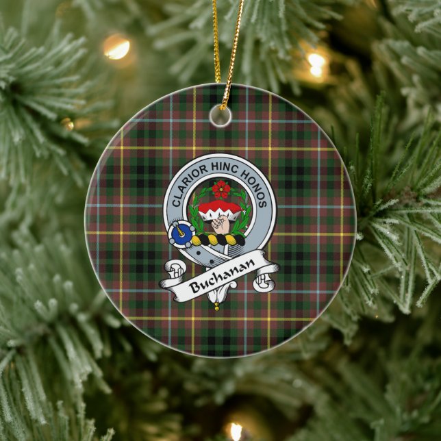 Ornamento De Cerâmica Clan Buchanan Hunting Crachá Tartan Xadrez (Árvore)