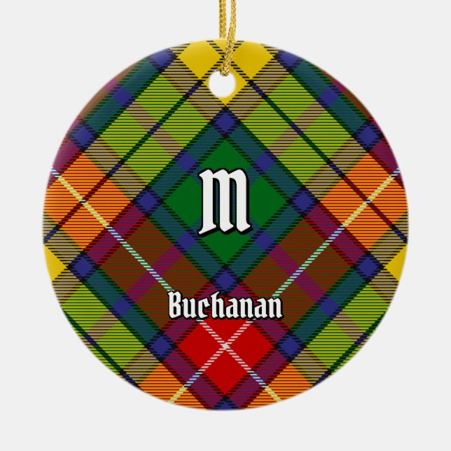 Ornamento De Cerâmica Clan Buchanan Tartan (Frente)
