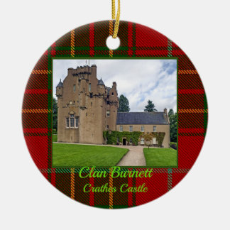 Ornamento De Cerâmica Clan Burnett Crathes Castle & Tartan Xmas Foto