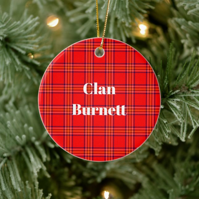 Ornamento De Cerâmica Clan Burnett Modern Tartan (Árvore)