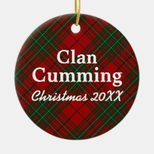 Ornamento De Cerâmica Clan Cumming Scottish Tartan