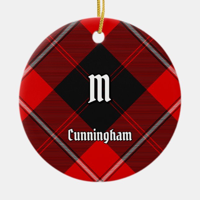 Ornamento De Cerâmica Clan Cunningham Tartan (Frente)