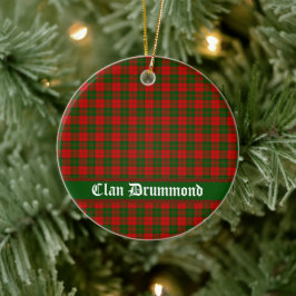 Ornamento De Cerâmica Clan Drummond Tartan Personalizável