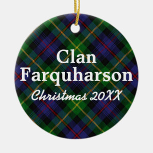 Ornamento De Cerâmica Clan Farquharson Scottish Tartan