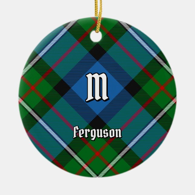 Ornamento De Cerâmica Clan Ferguson Tartan Cerâmica Ornament (Frente)