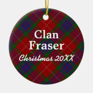 Ornamento De Cerâmica Clan Fraser Scottish Tartan