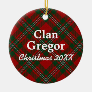 Ornamento De Cerâmica Clan Gregor Scottish Tartan