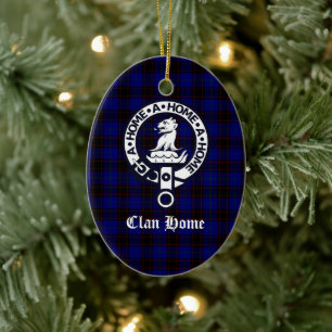 Ornamento De Cerâmica Clan Home Crest Crachá e Tartan