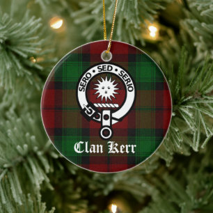 Ornamento De Cerâmica Clan Kerr Crest Crachá e Tartan
