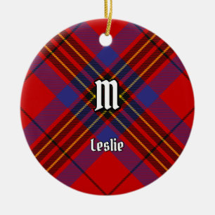 Ornamento De Cerâmica Clan Leslie Red Tartan