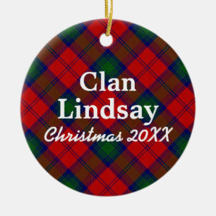 Ornamento De Cerâmica Clan Lindsay Scottish Tartan