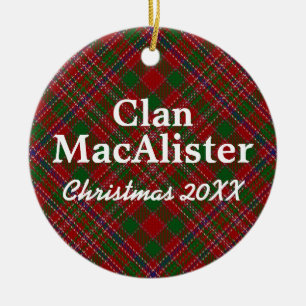 Ornamento De Cerâmica Clan MacAlister Scottish Tartan